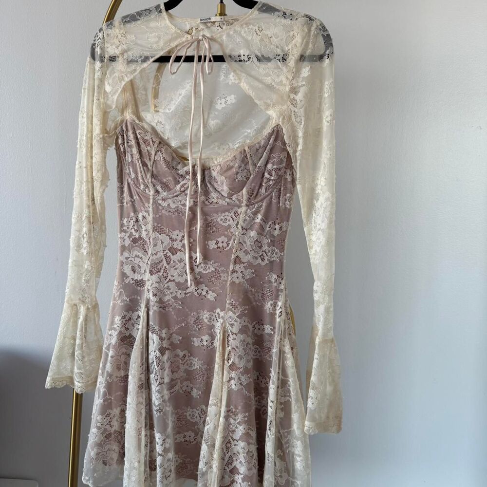 House of CB Alice Women's Cream and Pink Dress